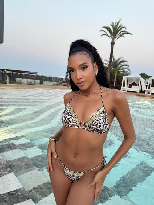 Bikini 3 Anneaux Laura Urbinati Taille 36 - Couleur Saumon, Style Brésilien Et Triangle